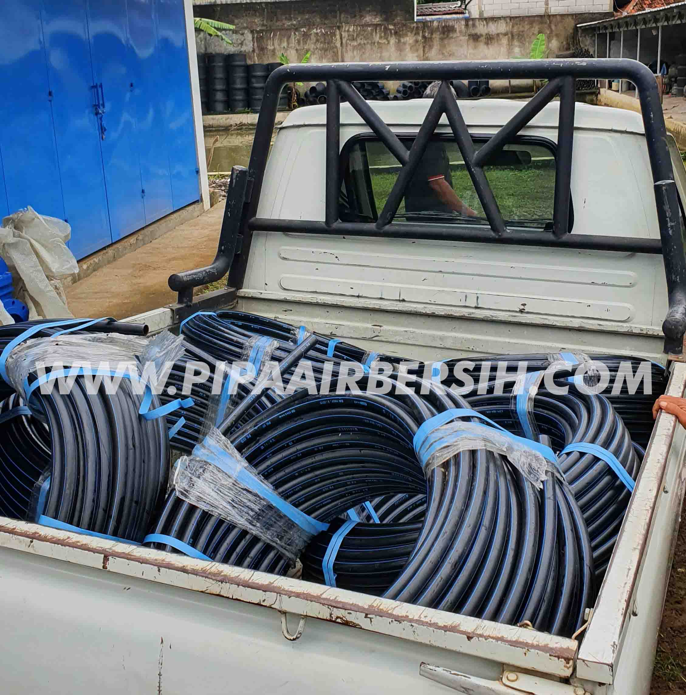 Pengiriman Pipa HDPE / Rucika Black ke Sentul, Bogor.
